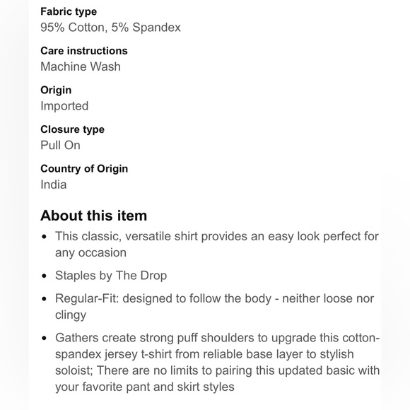 The Drop Mariko Puff Sleeve Jersey Top Blouse Shirt - Picture 2 of 8